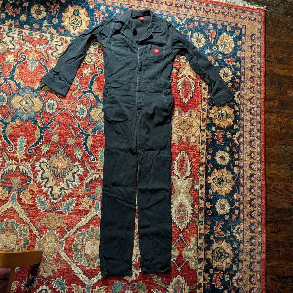 Dickie's Coveralls, Black button up, sz S, 98% cotton